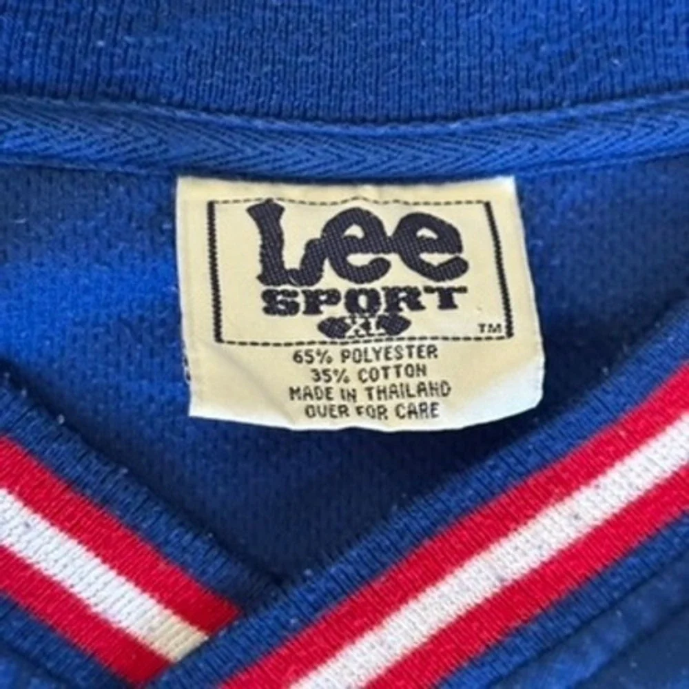 Vintage Lee Sport New York‎ Giants Long Sleeve Heavy Shirt Sz XL Blue Red NFL